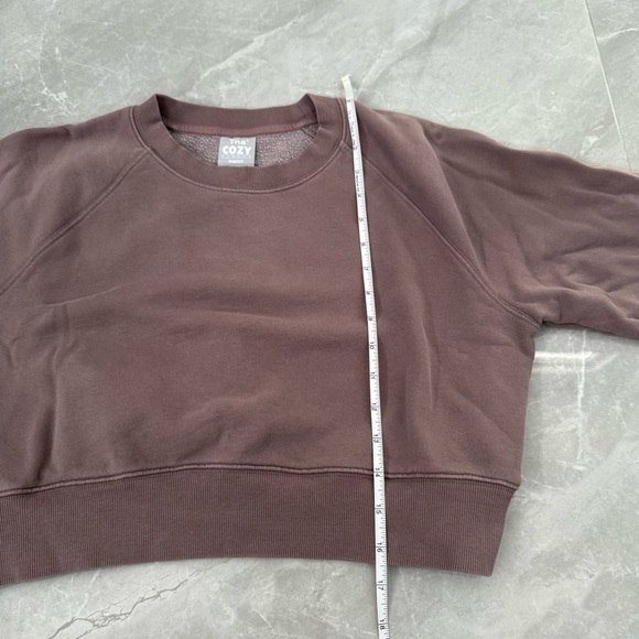 Women’s TNA Perfect Cozy Fleece Cropped Crew Neck Sweatshirt Size Medium - Picture 15 of 15